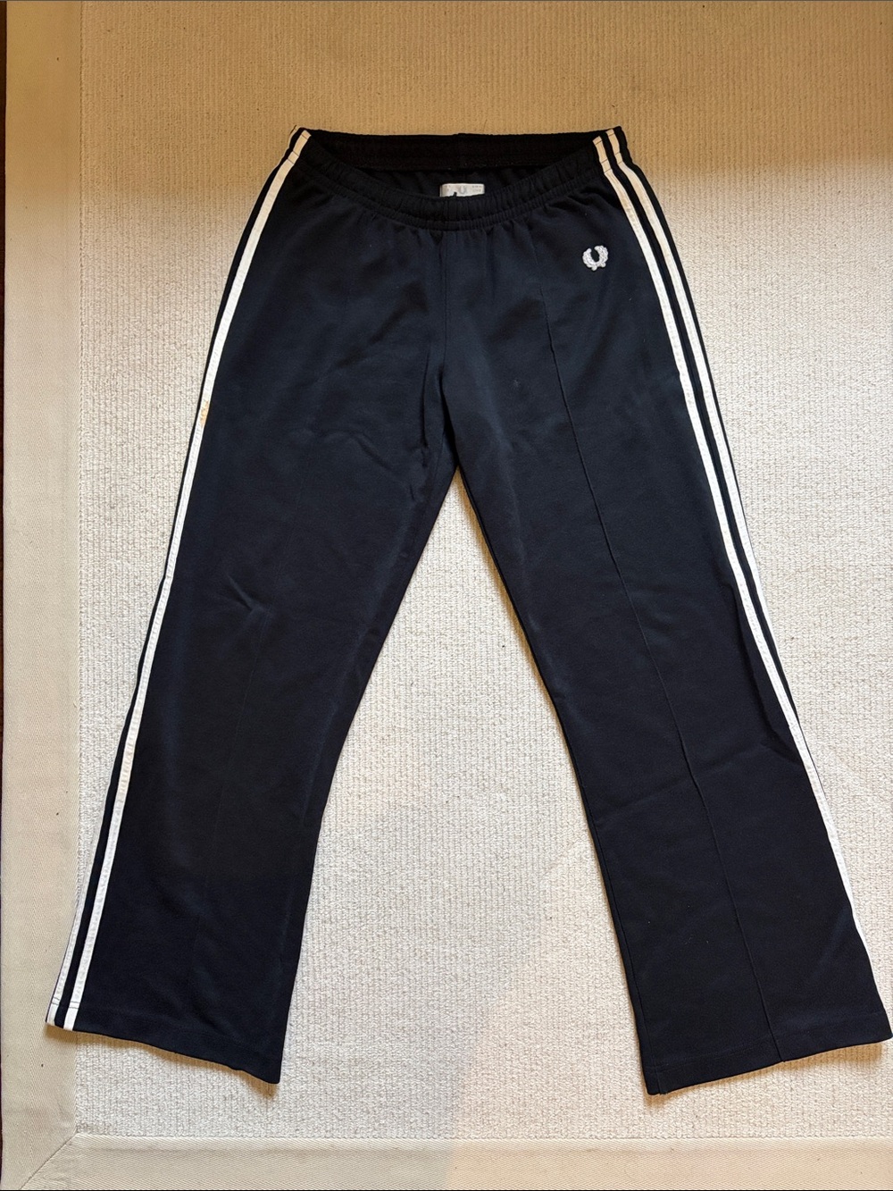 Fred Perry Black Joggers with White Side Stripes